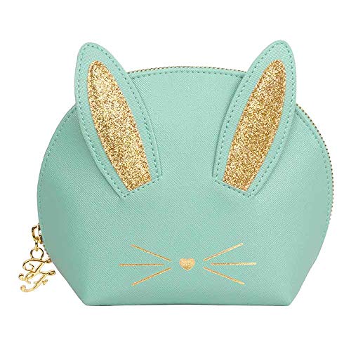 Too Faced Cool Not Cruel Bunny - Bolsa de maquillaje, color verde azulado