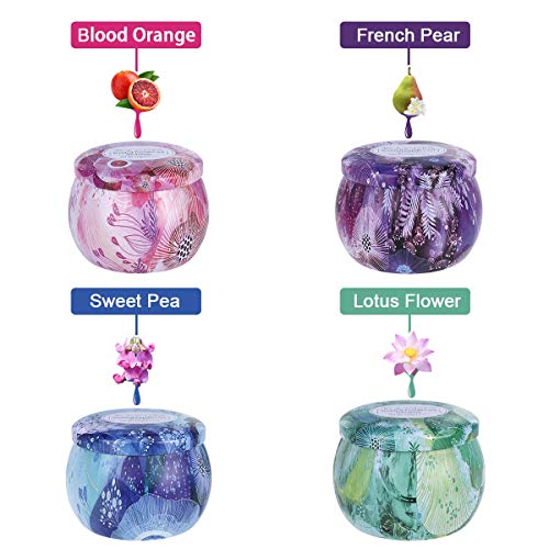 Tooarts Caja de Hierro Velas perfumadas Cera de Soja 100% Natural Larga duración Limpio Ardiente Paquete de Caja de Regalo Navidad, cumpleaños, San Valentín