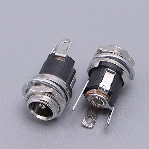 TOOGOO 10pzs Enchufe jack de fuente de alimentacion DC Conector de montaje en panel hembra 5.5x2.1mm Nuevo