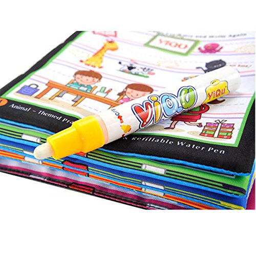TOOGOO Magic Water Drawing Book, Libro de colorear, Doodle Magic Pen Animals Painting