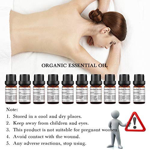 Top 10 Essential Oils Set, 100% Pure Natural Aromatherapy Essential Oil Gift Set(Jasmine, Vetiver,Chamomile, Sandalwood, Frankincense, Rose, Lavender, Rosemary, Lemongrass, Grapefruit)