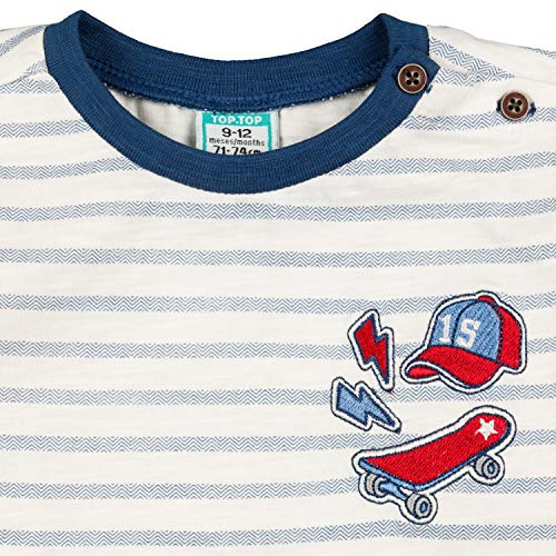 Top Top  CORPENTO  Camiseta de Manga Larga, Multicolor (Listado  852 ), 92 (Tamaño del Fabricante: 24-36 ) para Bebés
