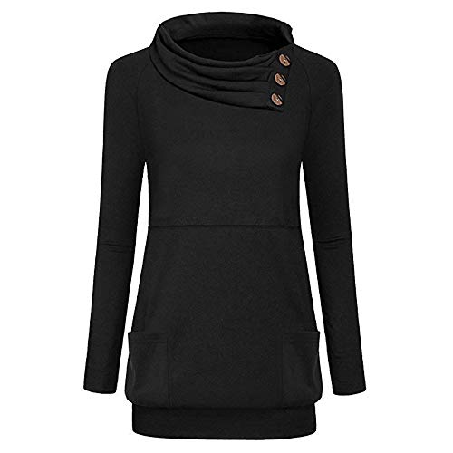 Tops de Lactancia para Mujeres STRIR Camisetas de Mujer Embarazada de Lactancia Camisetas de Lactancia Imprimir Camiseta de Manga Larga Camisetas cómodas para Mujeres (XL, Negro)