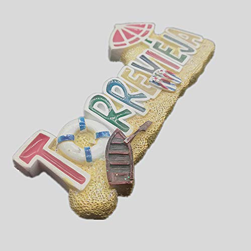 Torrevieja España 3d imán para nevera hogar y cocina, imán magnético de polirresina Torrevieja España nevera imán recuerdo turístico regalo (3)