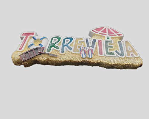 Torrevieja España 3d imán para nevera hogar y cocina, imán magnético de polirresina Torrevieja España nevera imán recuerdo turístico regalo (3)