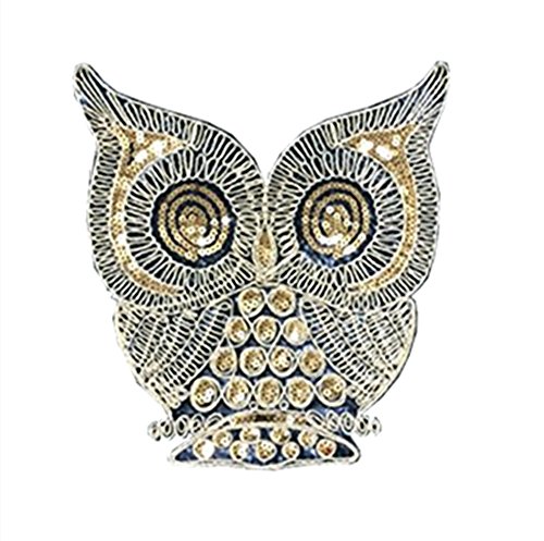 Toruiwa 1X Parches de Ropa Lentejuelas Parches Bordados Parches termoadhesivos Parches de decoración DIY Búho Parche Ropa paño 27 * 25.7CM
