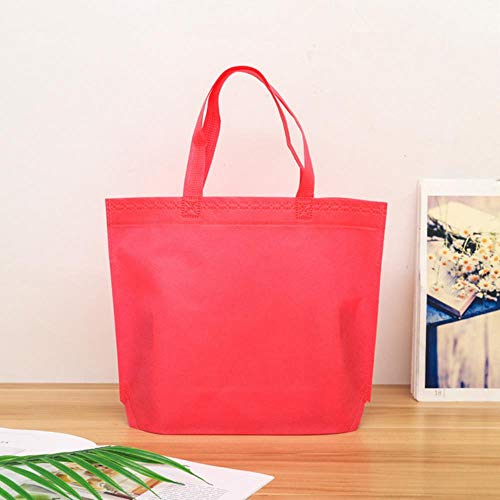 TOSISZ Bolso De Compras Plegable Eco Reuse Mujeres Hombres Unisex Bolsos De Hombro No Tejidos Bolso De Compras, Rosa Rojo, M