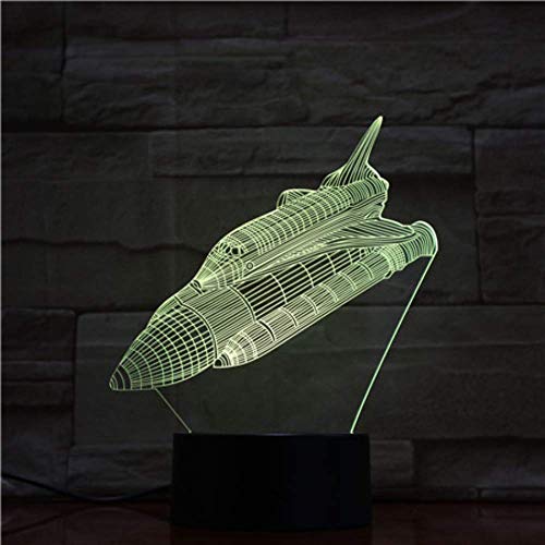Touch Space Ship Rocket Night Light LED Panel de acrílico estéreo Decoración de mesa 7 colores Cambiar lámpara de dormitorio