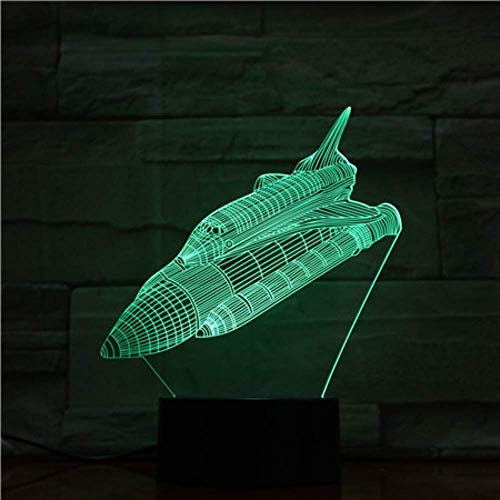 Touch Space Ship Rocket Night Light LED Panel de acrílico estéreo Decoración de mesa 7 colores Cambiar lámpara de dormitorio