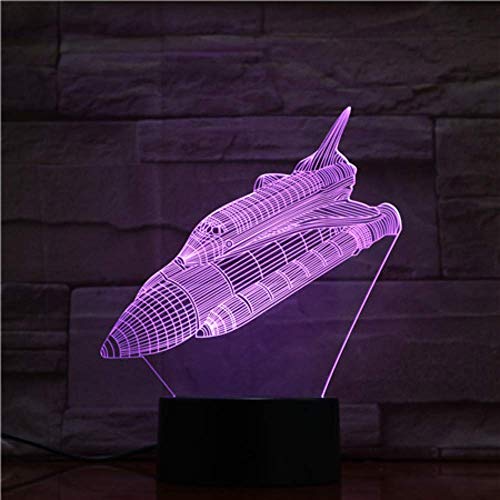 Touch Space Ship Rocket Night Light LED Panel de acrílico estéreo Decoración de mesa 7 colores Cambiar lámpara de dormitorio