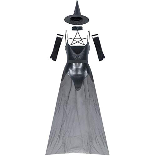 Traje De La Bruja De Halloween Los Niños Charol Ropa De Europa Y América para Adultos De Disfraces De Halloween Asistente De Vestuario Cosplay, para Niñas De Cosplay El Asistente,XL