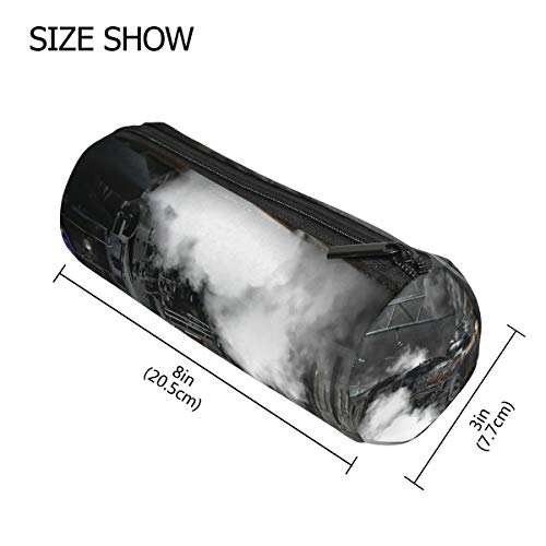 Tren de vapor Locomotora Viejo Portalápices Estudiante Bolsa Bolsa de la Escuela Redonda Bolsa de Maquillaje para Niño Niña