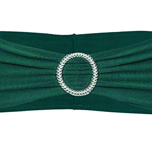 Trimming Shop Verde Oliva Elastica Spandex Silla Banda con Hebilla, Elástico Fijación para Seguridad Paño Fundas de Asiento para Silla Cubierta Decoración, Boda Recepción y Decoración Fiesta, 100Pcs