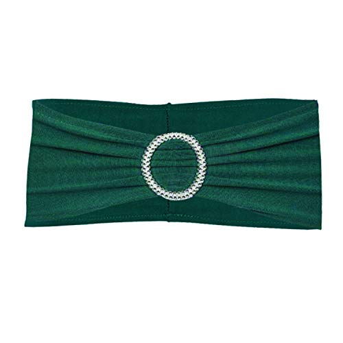 Trimming Shop Verde Oliva Elastica Spandex Silla Banda con Hebilla, Elástico Fijación para Seguridad Paño Fundas de Asiento para Silla Cubierta Decoración, Boda Recepción y Decoración Fiesta, 100Pcs