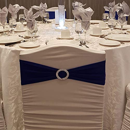 Trimming Shop Verde Oliva Elastica Spandex Silla Banda con Hebilla, Elástico Fijación para Seguridad Paño Fundas de Asiento para Silla Cubierta Decoración, Boda Recepción y Decoración Fiesta, 100Pcs