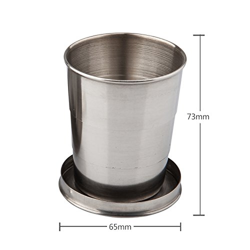 TRIXES Taza de Acero Inoxidable Plegable para Beber Durante Camping Viaje