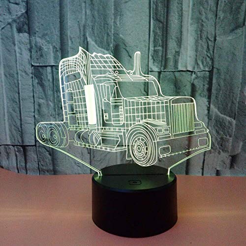 Truck 3D Nightlight Regalos visuales coloridos Led 3D Night Light Led USB Habitación de niños Light Baloncesto Lámparas Lámpara para niños