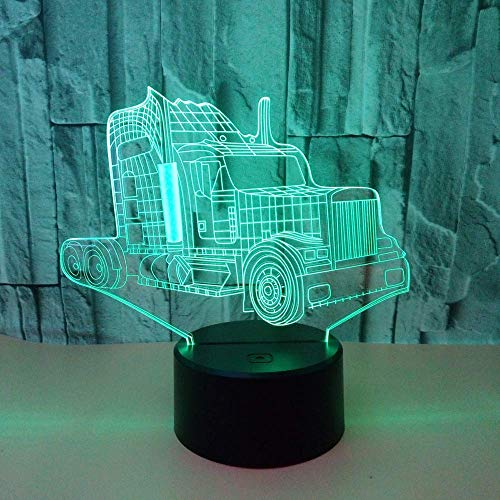 Truck 3D Nightlight Regalos visuales coloridos Led 3D Night Light Led USB Habitación de niños Light Baloncesto Lámparas Lámpara para niños