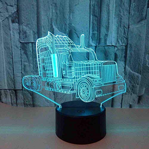 Truck 3D Nightlight Regalos visuales coloridos Led 3D Night Light Led USB Habitación de niños Light Baloncesto Lámparas Lámpara para niños