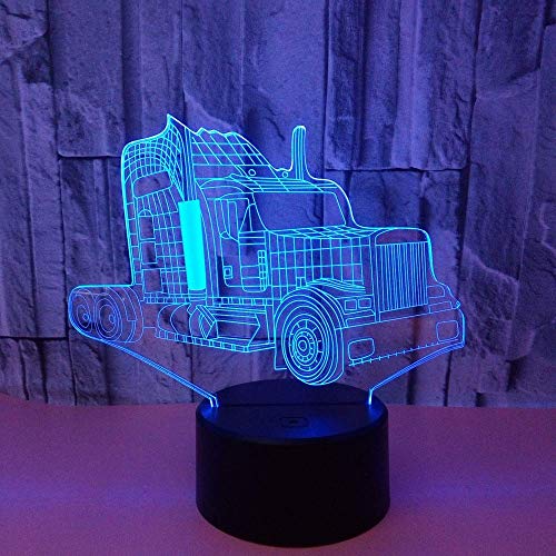 Truck 3D Nightlight Regalos visuales coloridos Led 3D Night Light Led USB Habitación de niños Light Baloncesto Lámparas Lámpara para niños