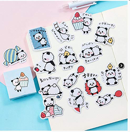 TTBH Lovely Black Eye Panda Decorative Stickers Adhesive Stickers DIY Decoration Diary Stickers Box Package