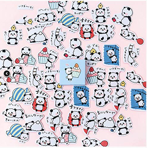 TTBH Lovely Black Eye Panda Decorative Stickers Adhesive Stickers DIY Decoration Diary Stickers Box Package