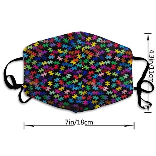 Tubo de cobertura total unisex, cubierta facial, bandanas, protección UV, polaina para el cuello, diadema, conciencia del autismo, pieza de rompecabezas colorida