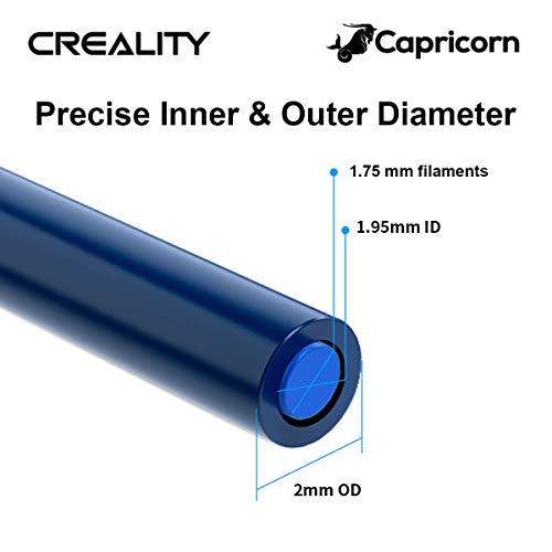 Tubo de PTFE, auténtico tubo de teflón PTFE Capricornio (1 metro en total) con 1 conector neumático pc4-M6 y 1 conector pc4-M10 para impresora 3D filamento de 1,75 mm