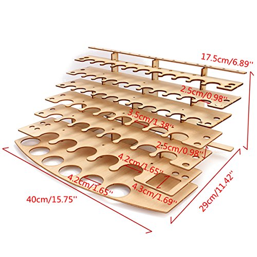Tutoy 60 ollas de Madera acrílico Color Pinturas Botella Pintura Estante Almacenamiento Rack Titular Escritorio Organizador