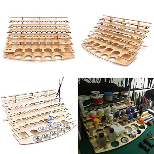 Tutoy 60 ollas de Madera acrílico Color Pinturas Botella Pintura Estante Almacenamiento Rack Titular Escritorio Organizador