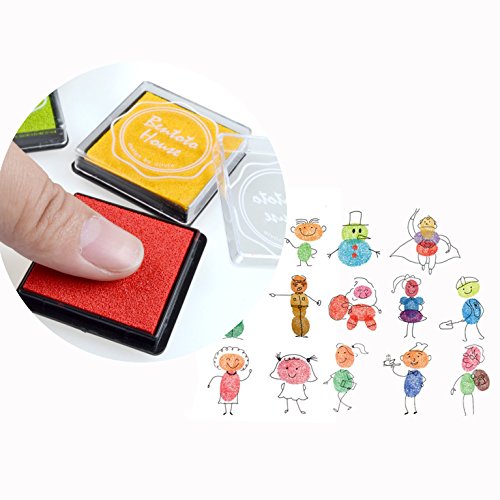 Txyk 20 Colores Rainbow Finger Ink Pad para niños Craft Ink Pad Sellos Partner DIY Color 4 * 4 cm