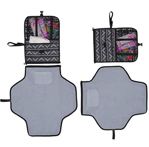 TYP Mall Cambiador Portátil Plegable Bolso Cambiador De Viaje Colchón Impermeable para Recién Nacidos, Kit De Regalo para Niño O Niña Negro, 92X54cm