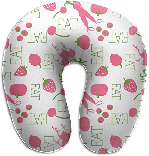 tyui7 Rosa Zanahoria Almohada en Forma de U Almohada de Cuello de Espuma de Memoria para Viajar y aliviar el Dolor de Cuello Almohadas cervicales cómodas