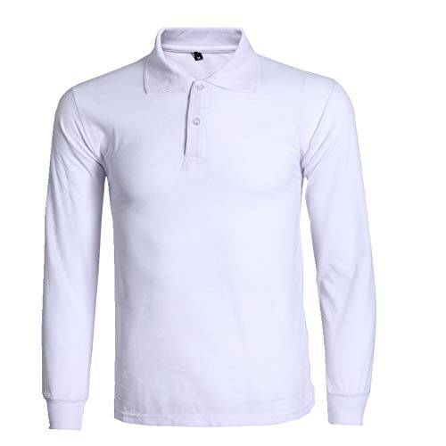 U/A - Camiseta de manga larga para hombre, algodón saludable, color sólido, para comercio exterior Blanco blanco 4XL