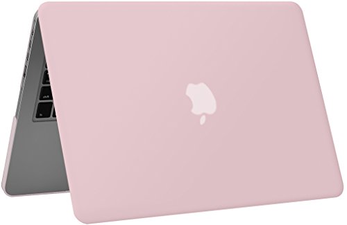 UESWILL Estuche de cubierta dura mate para MacBook Pro (Retina, 15 pulgadas), modelo A1398 + paño de limpieza de microfibra, cuarzo rosa