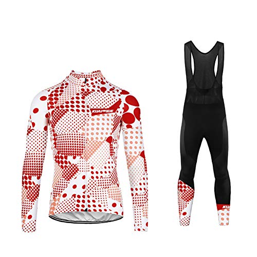 Uglyfrog 2019-2020 MTB Nuevo De Invierno Mantener Caliente Hombre Manga Larga Maillot Ciclismo +Bib Pantalones Sets with Gel Pad Winter(Dos Piezas)