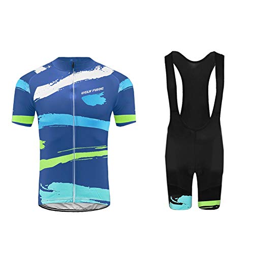 Uglyfrog Hombres Traje de Jersey para Deportes al Aire Libre Ropa Deportiva para Ciclismo Jersey de Manga Corta +Bib Pantalones Cortos Transpirables de Secado rápido Primavera/Verano
