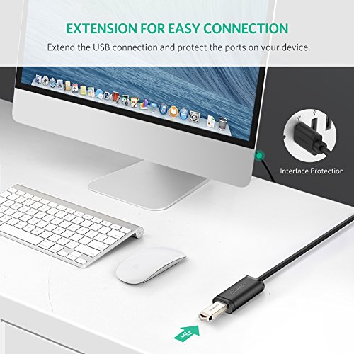 UGREEN Cable Alargador USB, Cable Extensión USB 2,0 Activo Macho a Hembra para Juegos de Consola, cámaras Digitales, Webcam, cámara Web, Impresoras y ratón, 5 Metros