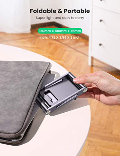 UGREEN Soporte Móvil, Universal Multiángulo Soporte Ajustable, Soporte Plegable de Aluminio para Teléfono e Smartphones, Compatible con Xiaomi Redmi Note 8, A2, Mi 9, iPhone XR, XS, 8, Samsung S10 S9