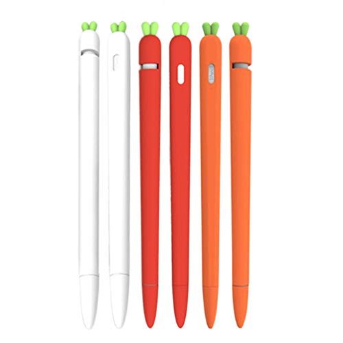 UKCOCO Funda de Lápiz Óptico con Forma de Zanahoria - Compatible con Apple Pencil 2 Funda Pantalla Táctil Funda de Lápiz Funda Protectora de Silicona Antideslizantea (Naranja)