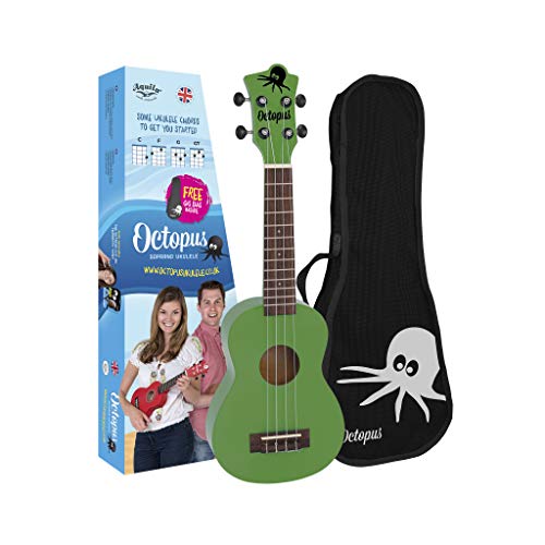 Ukelele soprano de pulpo en verde