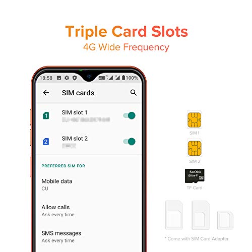 Ulefone Teléfono Móvil 2020, Note 8P Android 10 Smartphone Libre 16GB ROM (128GB SD), Pantalla 5.5" Water-Drop Screen Movil, 8MP 5MP, 2700mAh Batería, 3-Card Slot, GPS/WiFi/Hotspot-[Europea,Negro]