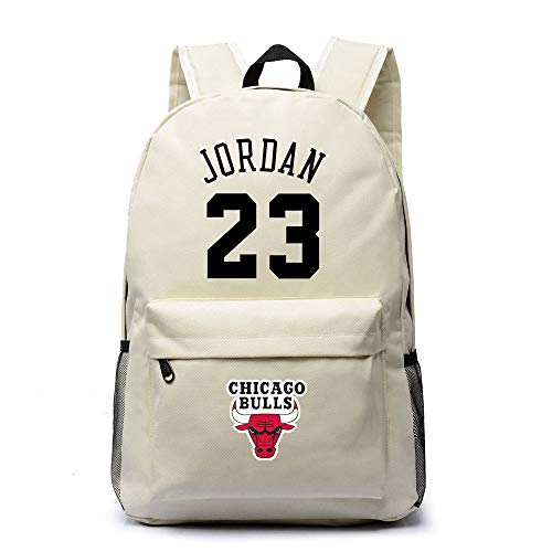 ULIIM - Mochila de lona de alta capacidad con el número 23, el nombre de Michael Jordan y el logotipo de los Chicago Bulls. Mochila de estudiante, mochila de viaje, mochila para portátil, etc.