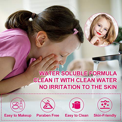 Ulikey Juguetes de Maquillaje Niñas, Juego de Maquillaje Lavables, Caja de Maquillaje, Maquillaje Niños Set Cosméticos Regalo de Princesa Cumpleaños y Navidad para Niños