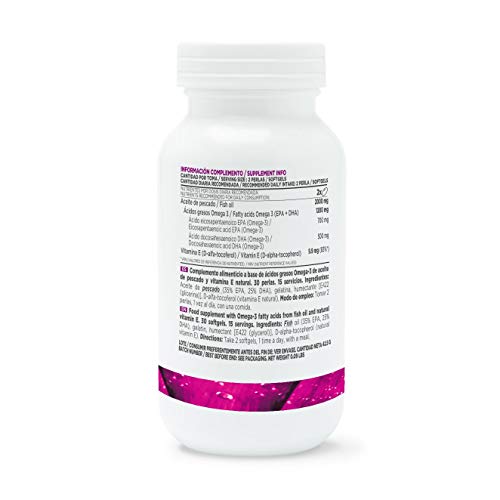 Ultra Omega 3 de HSN | Aceite de Pescado (Fish Oil) + Vitamina E | Altamente Concentrado, Ácidos Grasos Esenciales 35% EPA + 25% DHA | Antiinflamatorio Natural | Sin Gluten, Sin Lactosa, 120 Perlas