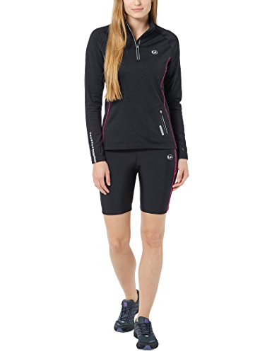 Ultrasport Quick Dry Pantalones Cortos de Correr, Mujer, Negro/Rosa Neón, M