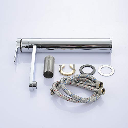 Umi. by Amazon - Grifo de Baño de Caño Alto 360° Giratorio Grifo para Lavabo Plateado Cromado con Aireador