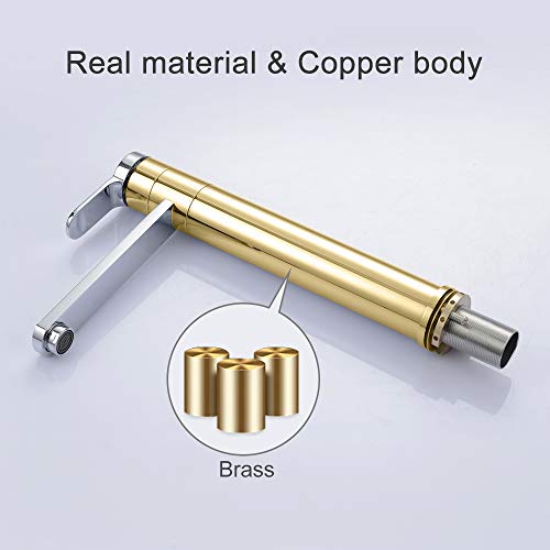 Umi. by Amazon - Grifo de Baño de Caño Alto 360° Giratorio Grifo para Lavabo Plateado Cromado con Aireador