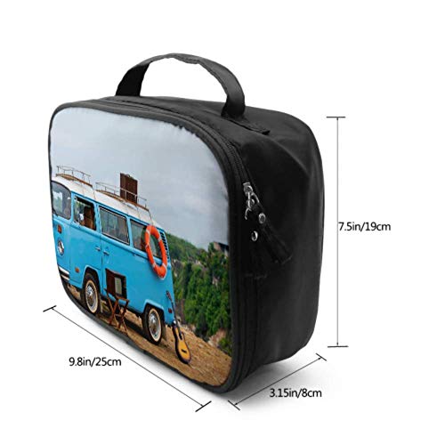Un Viejo clásico Camper Van Travel Lazy Makeup Bag Pequeño Estuche de Maquillaje de Viaje Bolsa de Aseo para niños Bolsa Impresa multifunción para Mujeres
