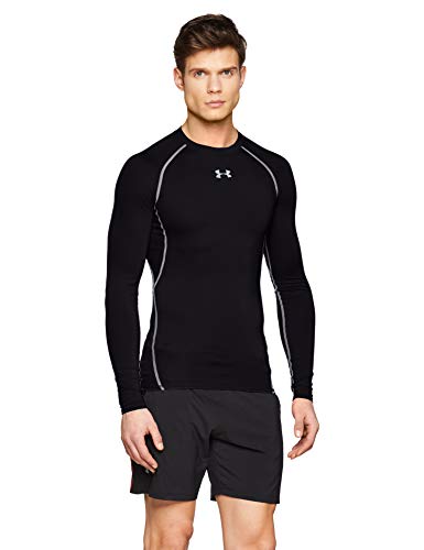 Under Armour UA Heatgear Long Sleeve Camiseta De Manga Larga, Hombre, Negro (Black/Steel 001), S